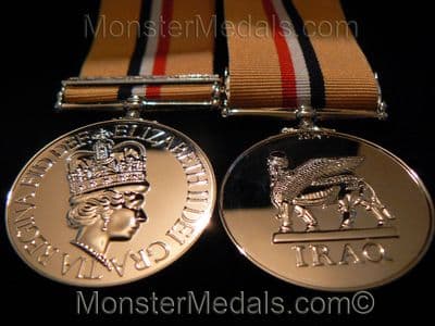 FULL SIZE IRAQ WAR MEDAL WITH CLASP 19 MAR 28 APR 2003 REPLACEMENT COPY