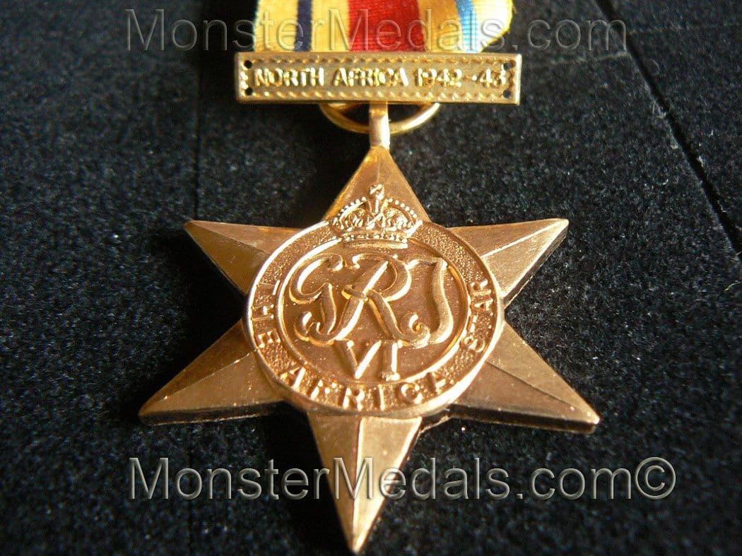 FULL SIZE WW2 AFRICA STAR WITH NORTH AFRICA 1942-43 CLASP