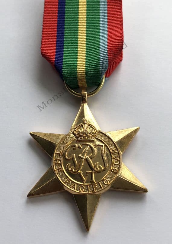 Full Size WW2 Pacific Star Replacement Copy