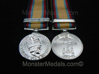 MINIATURE GULF WAR MEDAL WITH CLASP 16TH JAN 28TH FEB 1991