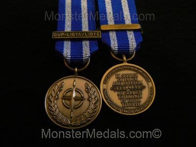 MINIATURE NATO LIBYA MEDAL OPERATION UNIFIED PROTECTOR (OUP)