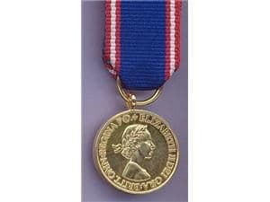 MINIATURE ROYAL VICTORIAN MEDAL (GOLD) EIIR (SILVER STERLING)