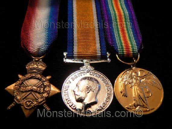 MINIATURE WW1 1914-15 STAR TRIO