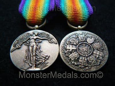 MINIATURE WW1 INTER ALLIED VICTORY MEDAL BELGIUM