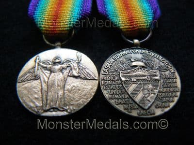 MINIATURE WW1 INTER ALLIED VICTORY MEDAL CUBA