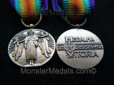 MINIATURE WW1 INTER ALLIED VICTORY MEDAL PORTUGUESE (PORTUGAL)