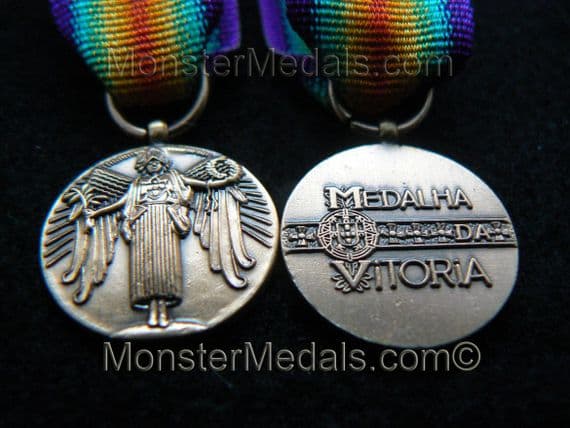 MINIATURE WW1 INTER ALLIED VICTORY MEDAL PORTUGUESE (PORTUGAL)