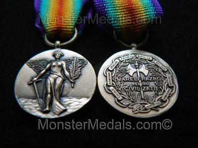 MINIATURE WW1 INTER ALLIED VICTORY MEDAL ROMANIAN (ROMANIA)