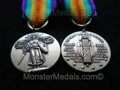 MINIATURE WW1 INTER ALLIED VICTORY MEDAL U.S.A