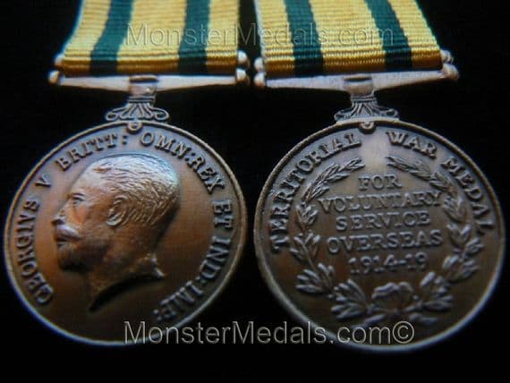 MINIATURE WW1 TERRITORIAL FORCE WAR MEDAL