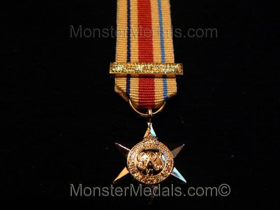 MINIATURE WW2 AFRICA STAR WITH NORTH AFRICA 1942-43 CLASP