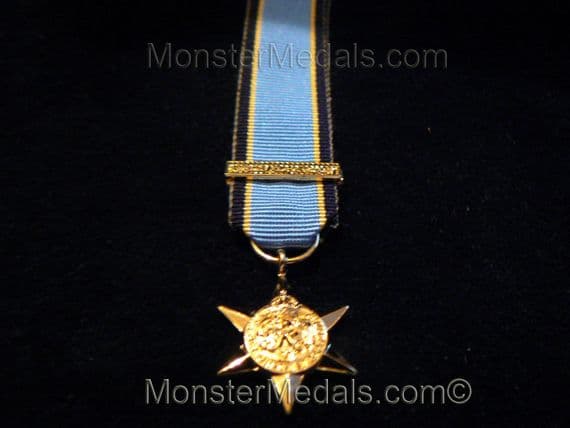 MINIATURE WW2 AIR CREW EUROPE STAR WITH ATLANTIC CLASP
