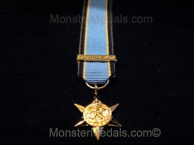 MINIATURE WW2 AIR CREW EUROPE STAR WITH FRANCE & GERMANY CLASP