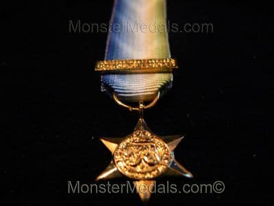 MINIATURE WW2 ATLANTIC STAR WITH AIR CREW EUROPE CLASP