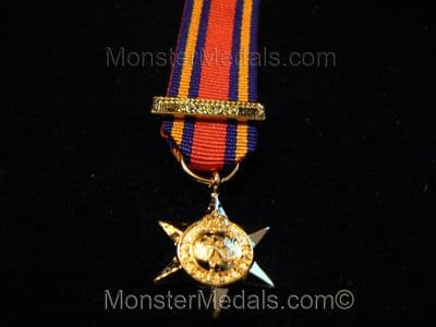 MINIATURE WW2 BURMA STAR WITH PACIFIC CLASP