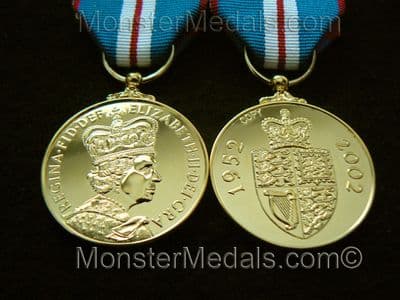 QUEENS GOLDEN JUBILEE MEDAL 2002 FULL SIZE REPLACEMENT COPY