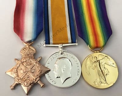 WW1 1914 Star Trio Full Size Replacement Copy Medal Set