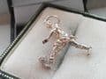30M Sterling Silver old traditional footballer & football charm / pendant