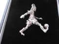 30M Sterling Silver old traditional footballer & football charm / pendant