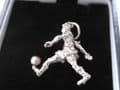 30M Sterling Silver old traditional footballer & football charm / pendant