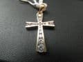 313E LADIES 9CT GOLD ZIRCONIA CROSS PENDANT FOR NECKLACE
