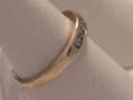518F VINTAGE LADIES 9CT GOLD 1/3 CARAT DIAMOND BAND RING SIZE M