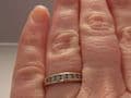 518F VINTAGE LADIES 9CT GOLD 1/3 CARAT DIAMOND BAND RING SIZE M