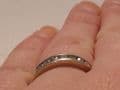 518F VINTAGE LADIES 9CT GOLD 1/3 CARAT DIAMOND BAND RING SIZE M