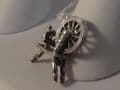 748F LADIES STERLING SILVER SPINNING WHEEL CHARM