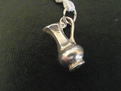 74A SOLID SILVER TRADITIONAL VICTORIAN WINE JUG CHARM/PENDANT