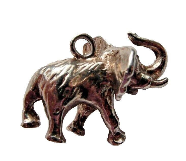 old antique, vintage silver elephant charm for a traditional charm bracelet