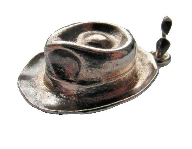 old vintage silver charm of cowboy hat for a traditional charm bracelet