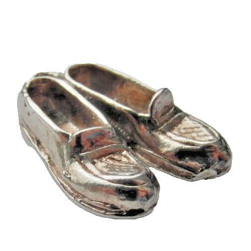 old vintage silver charm of slippers for a traditional charm bracelet