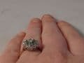Q104 LADIES 9CT WHITE & YELLOW GOLD EMERALD AND 0.40CT DIAMOND CLUSTER RING  M