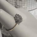 Q104 LADIES 9CT WHITE & YELLOW GOLD EMERALD AND 0.40CT DIAMOND CLUSTER RING  M