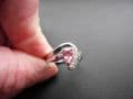 Q120 Ladies 18ct whie gold 1/2 carat solitaire Pink Sapphire and Diamond ring