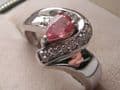 Q120 Ladies 18ct whie gold 1/2 carat solitaire Pink Sapphire and Diamond ring