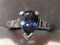 Q181 Stunning Ladies Platinum solitaire 2.50 carats Sapphire and Diamond ring