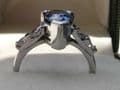 Q181 Stunning Ladies Platinum solitaire 2.50 carats Sapphire and Diamond ring