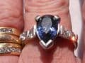 Q181 Stunning Ladies Platinum solitaire 2.50 carats Sapphire and Diamond ring