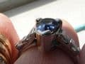 Q181 Stunning Ladies Platinum solitaire 2.50 carats Sapphire and Diamond ring