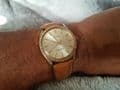 Q217 gents/mens Rolex solid 14ct gold oyster perpetual 1007 watch box and papers