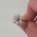 Q83 VINTAGE LADIES 18CT GOLD OPAL & VS2 E DIAMOND CLUSTER RING SIZE J