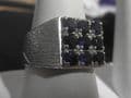 Q86 - Gents 14K White Gold ring with 1.35K Clear Blue Ceylon Sapphire