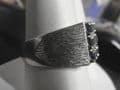 Q86 - Gents 14K White Gold ring with 1.35K Clear Blue Ceylon Sapphire
