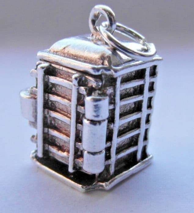 silver charm of the tardis for a traditional charm bracelet
