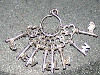 SOLID SILVER SET OF 8 KEYS CHARM FOR CHARM BRACELET