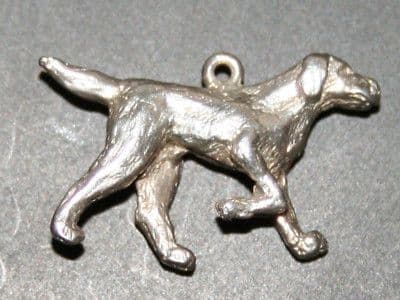 SOLID SILVER WALKING DOG CHARM FOR CHARM BRACELET