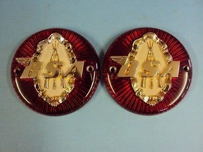 BSA TANK BADGE X 2   B31 B33 A7 A10  ROAD ROCKET  65-822O