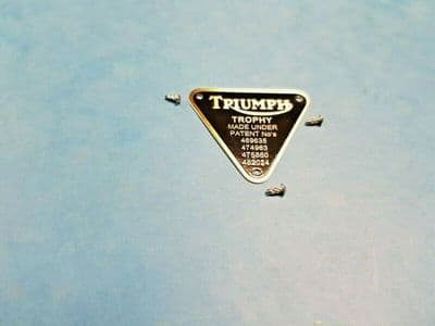 GENUINE TRIUMPH BRASS PATENT PLATE   70-2876   TR5 TR6 TROPHY
